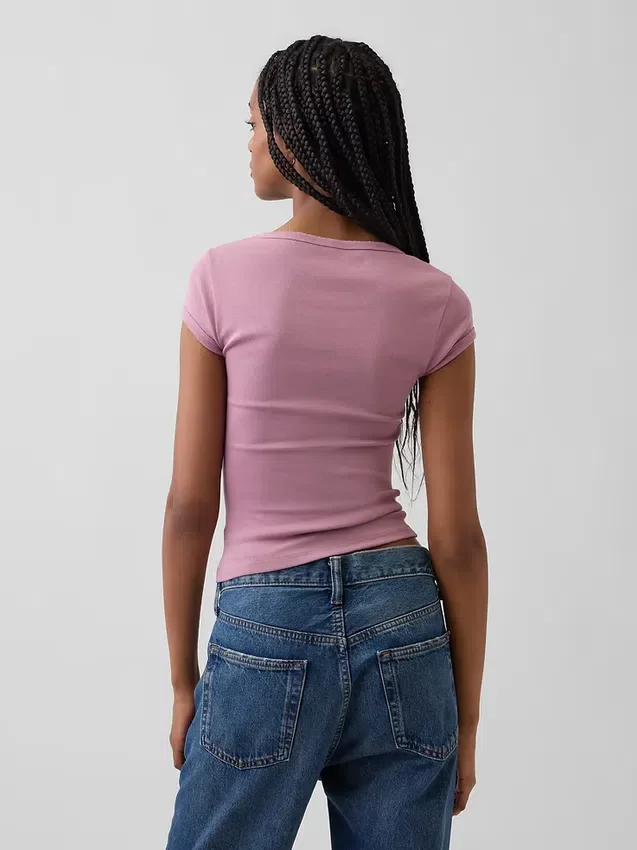Modern Square-Neck Crop T-Shirt