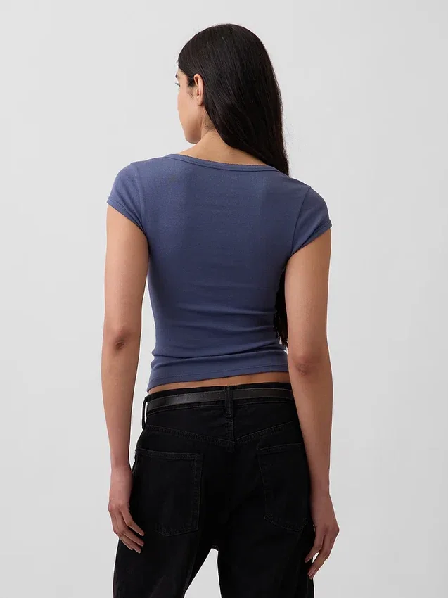 Modern Square-Neck Crop T-Shirt