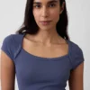 Modern Square-Neck Crop T-Shirt