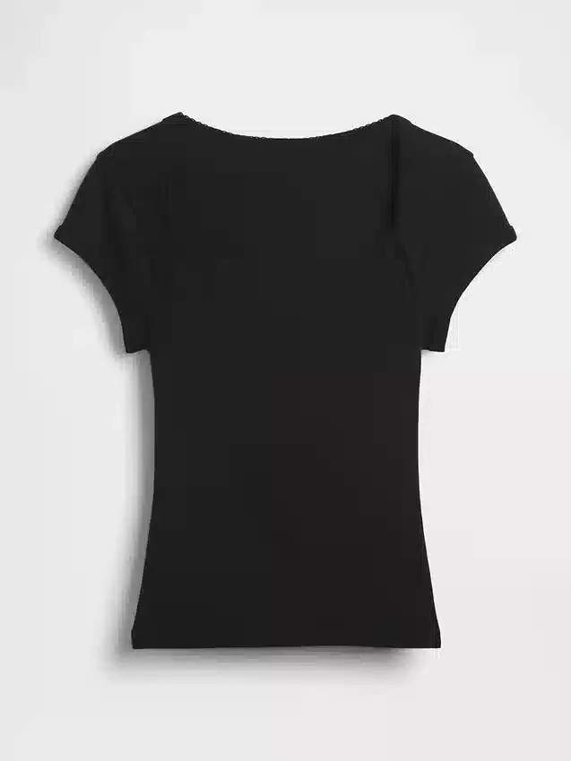 Modern Square-Neck Crop T-Shirt