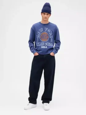 Nba New York Knicks Crop Graphic T-Shirt