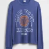 Nba New York Knicks Crop Graphic T-Shirt
