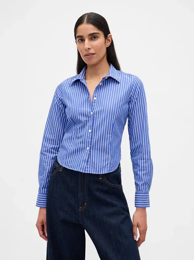 Organic Cotton Fitted Crop Shirt