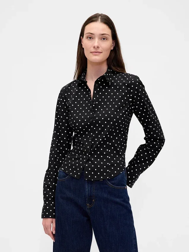 Organic Cotton Fitted Crop Shirt