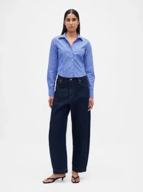 Organic Cotton Fitted Crop Shirt