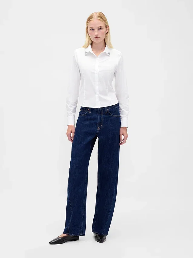Organic Cotton Fitted Crop Shirt