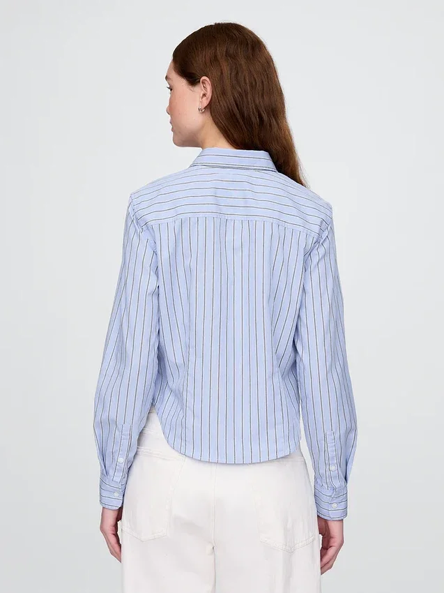 Organic Cotton Fitted Crop Shirt
