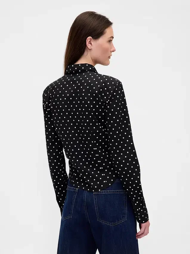Organic Cotton Fitted Crop Shirt