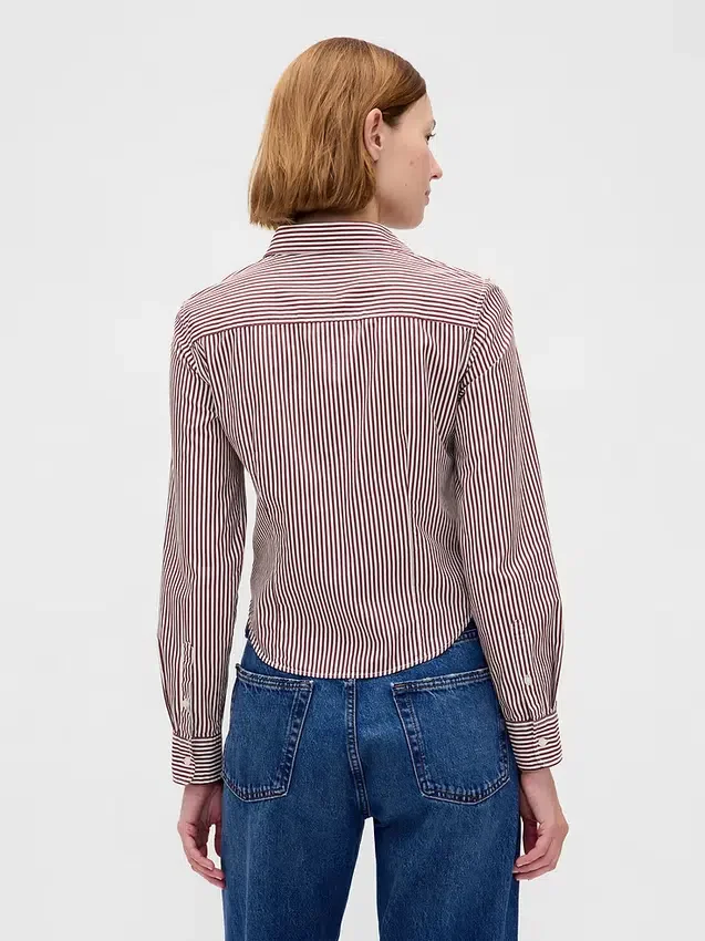 Organic Cotton Fitted Crop Shirt