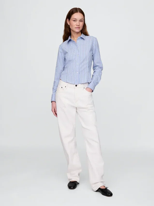 Organic Cotton Fitted Crop Shirt