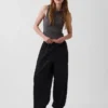Organic Cotton Poplin Easy Baggy Joggers