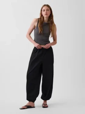 Organic Cotton Poplin Easy Baggy Joggers