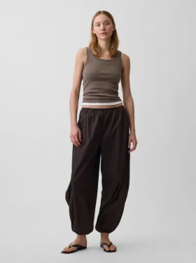 Organic Cotton Poplin Easy Baggy Joggers