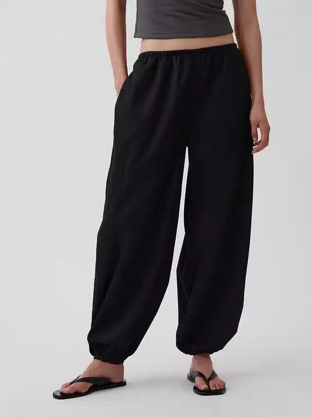 Organic Cotton Poplin Easy Baggy Joggers