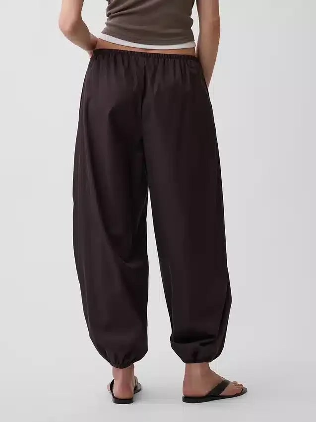 Organic Cotton Poplin Easy Baggy Joggers