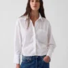 Organic Cotton Poplin Oversized Crop Shirt