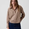 Organic Cotton Poplin Oversized Crop Shirt