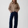 Organic Cotton Poplin Oversized Crop Shirt