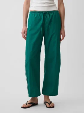 Organic Cotton Poplin Relaxed Easy Stripe Pants