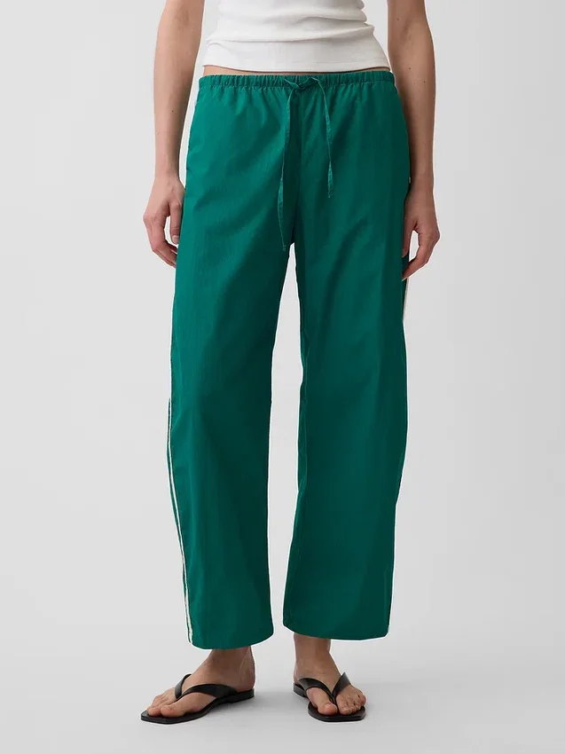 Organic Cotton Poplin Relaxed Easy Stripe Pants