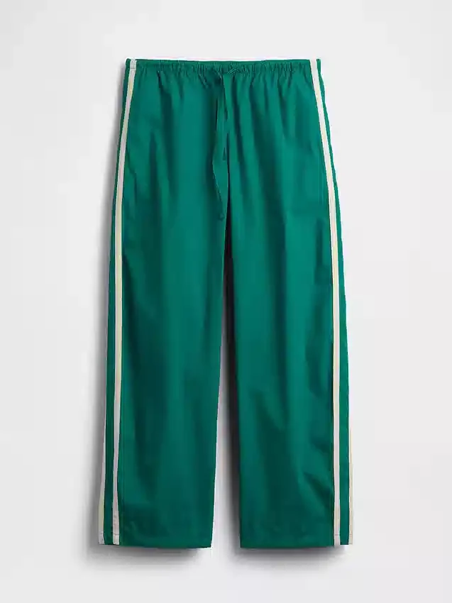 Organic Cotton Poplin Relaxed Easy Stripe Pants