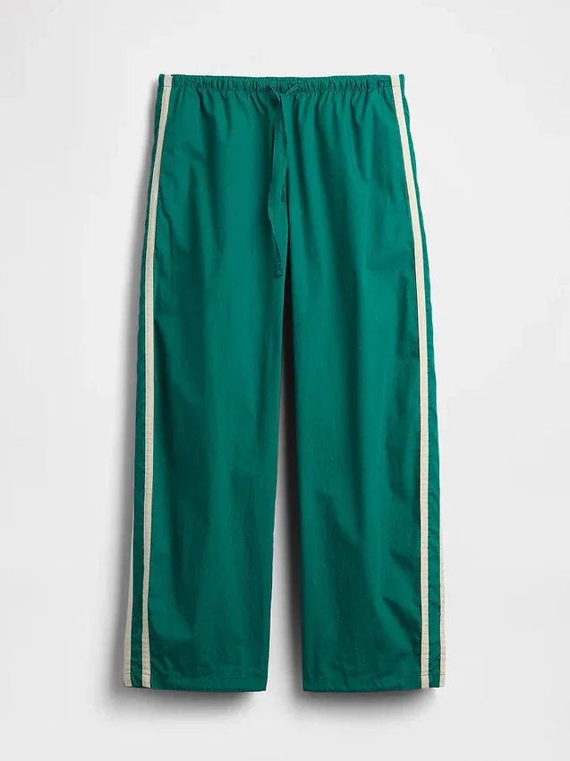 Organic Cotton Poplin Relaxed Easy Stripe Pants