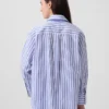Organic Cotton Poplin Stripe Big Shirt