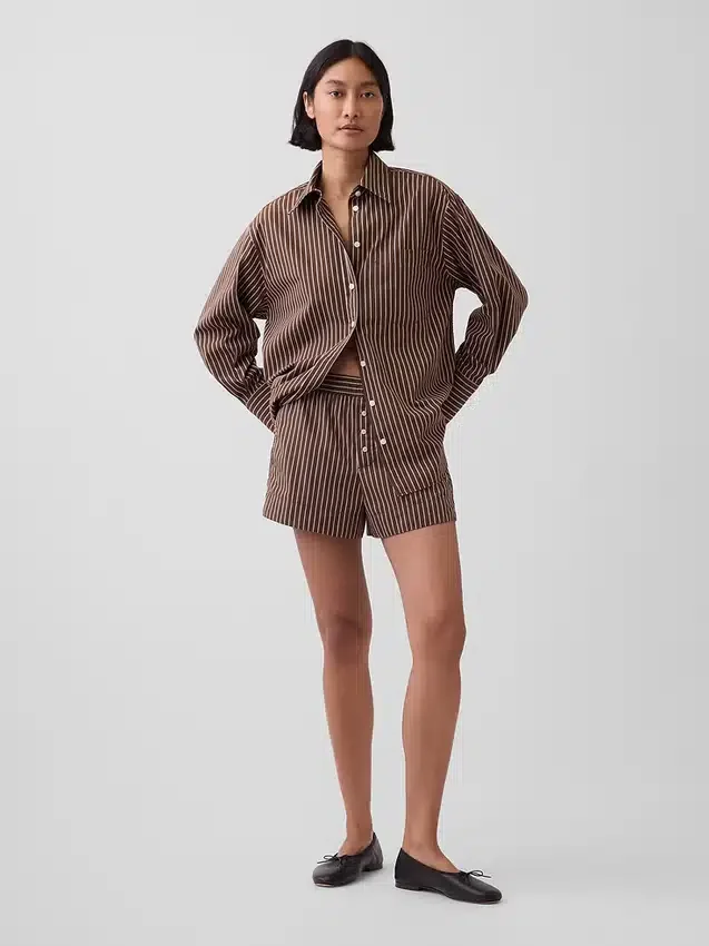 Organic Cotton Poplin Stripe Boxer Shorts