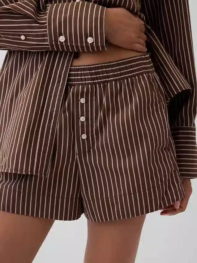 Organic Cotton Poplin Stripe Boxer Shorts