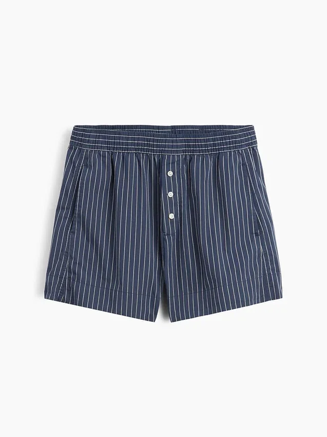 Organic Cotton Poplin Stripe Boxer Shorts