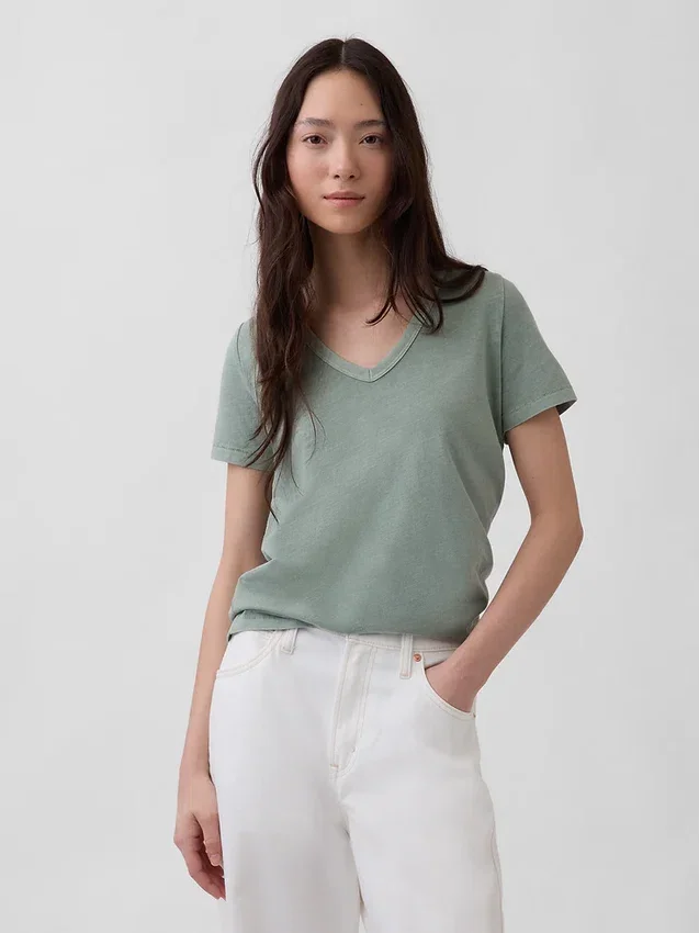 Organic Cotton Vintagesoft V-Neck T-Shirt