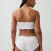 Organic Stretch Cotton Lace-Trim Bandeau Bralette