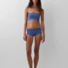 Organic Stretch Cotton Lace-Trim Bandeau Bralette