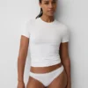 Organic Stretch Cotton Lace-Trim Bikini