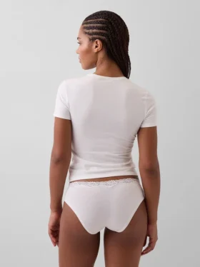 Organic Stretch Cotton Lace-Trim Hipster