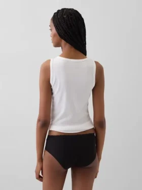 Organic Stretch Cotton Lace-Trim Hipster