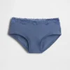 Organic Stretch Cotton Lace-Trim Hipster