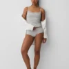 Organic Stretch Cotton Lace-Trim Shelf-Bra Cami