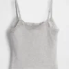 Organic Stretch Cotton Lace-Trim Shelf-Bra Cami