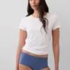 Organic Stretch Cotton Lace-Trim Shorty