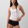 Organic Stretch Cotton Lace-Trim Shorty