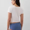 Organic Stretch Cotton Lace-Trim Shorty