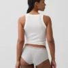 Organic Stretch Cotton Lace-Trim Shorty
