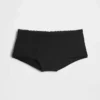 Organic Stretch Cotton Lace-Trim Shorty