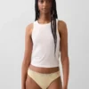 Organic Stretch Cotton Lace-Trim Thong