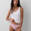 Organic Stretch Cotton Lace-Trim Thong