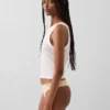 Organic Stretch Cotton Lace-Trim Thong