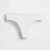 Organic Stretch Cotton Lace-Trim Thong