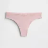 Organic Stretch Cotton Lace-Trim Thong
