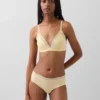 Organic Stretch Cotton Lace-Trim Triangle Bra